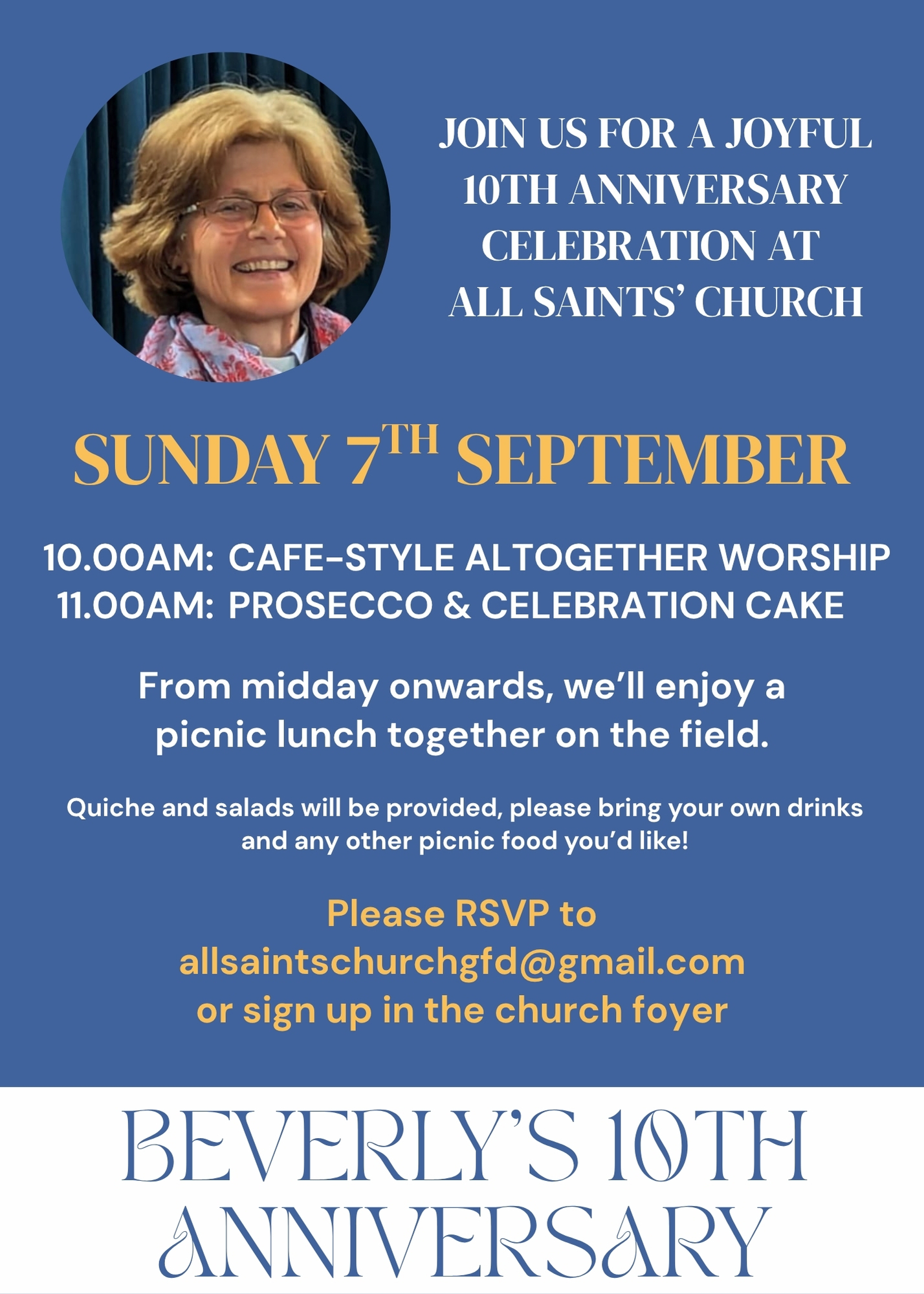 Invitation to Beverly's celebrations
